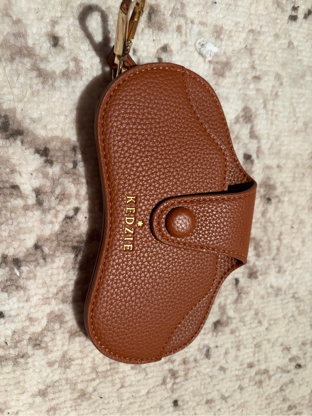 Kedzie Brown Pebbled Leather Keychain Case
